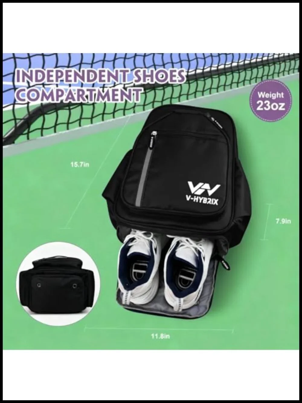 30L Waterproof Pickleball Backpack with Shoe Compartment